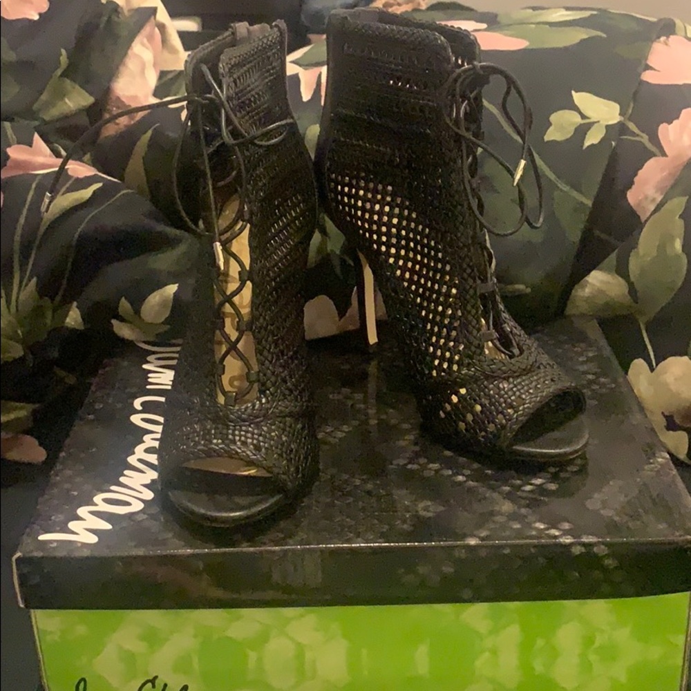 Sam Edelman Black Woven Heels